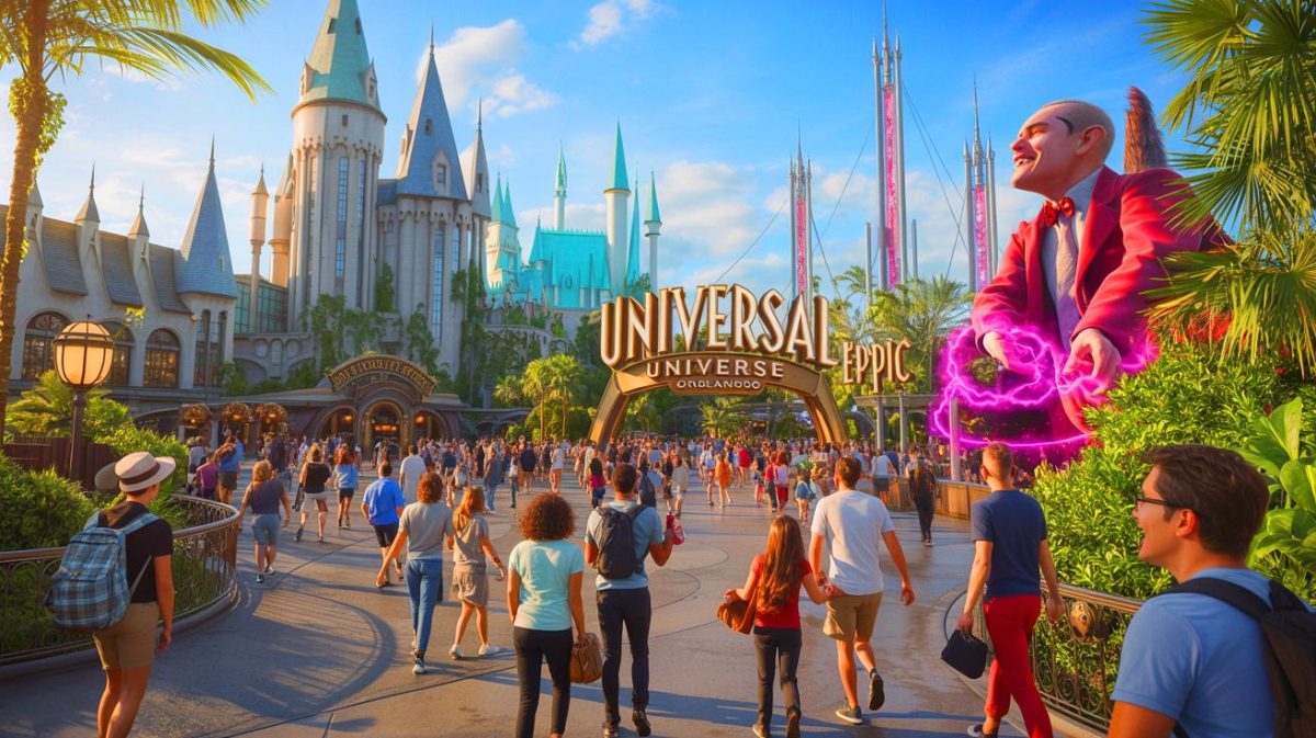 Illustration of the new Harry Potter attraction at Universal Epic Universe in Orlando, Florida (AI-generated, non-realistic illustration). Credit: Ideogram.