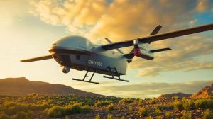 Illustration of the CH-YH1000 cargo drone completing its maiden test flight. Image generated by AI.