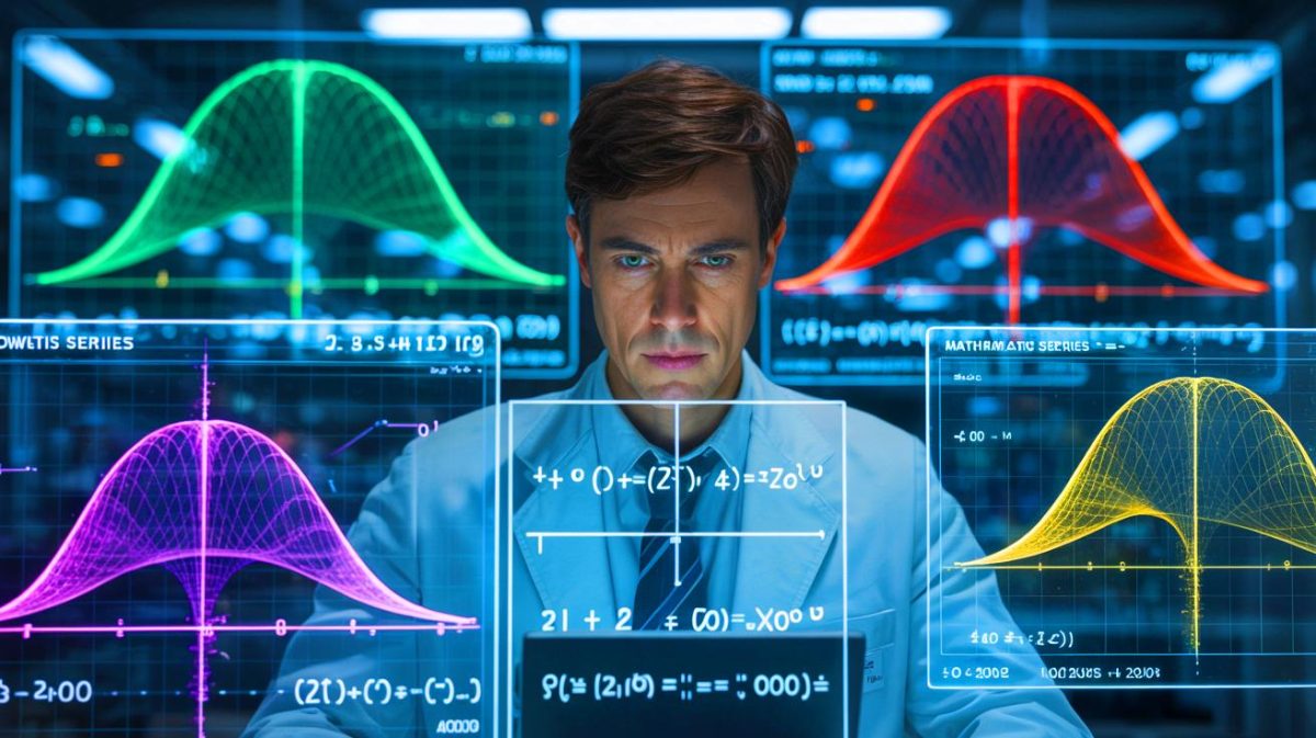 Illustration of Norman Wildberger solving higher-degree polynomial equations using power series (AI-generated, non-realistic illustration). Credit: Ideogram.