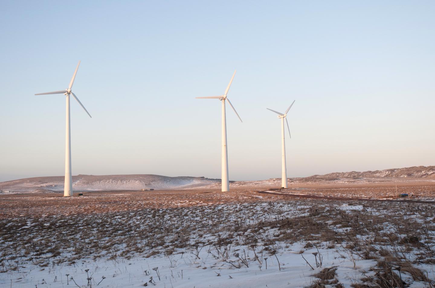 Wind turbines provide renewable energy to microgrids throughout Alaska.