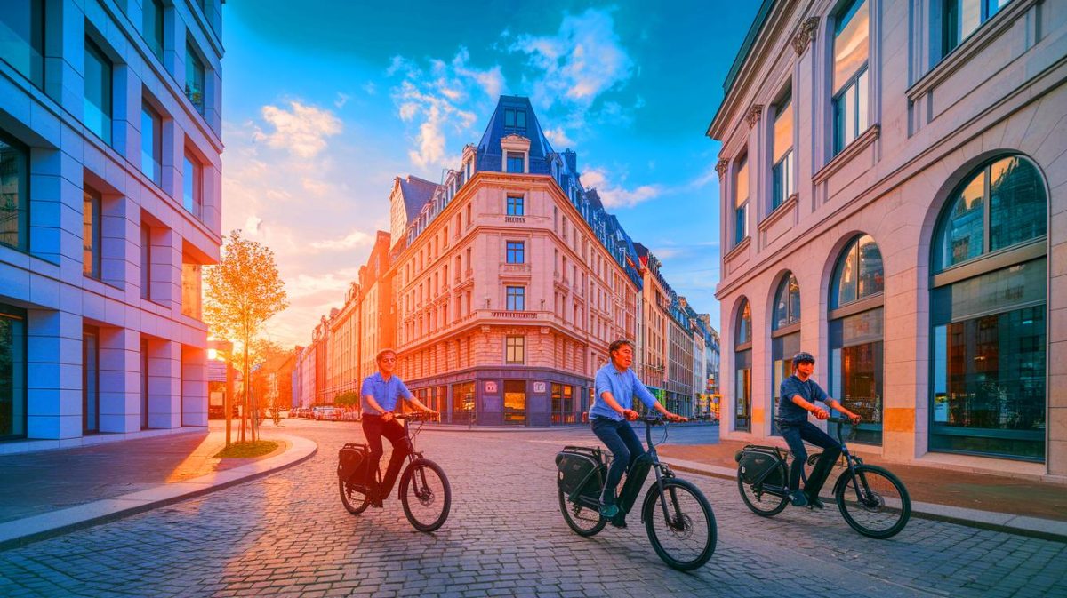 Illustration of electric bikes facing potential regulatory changes in the European Union (AI-generated, non-realistic illustration). Credit: Ideogram.