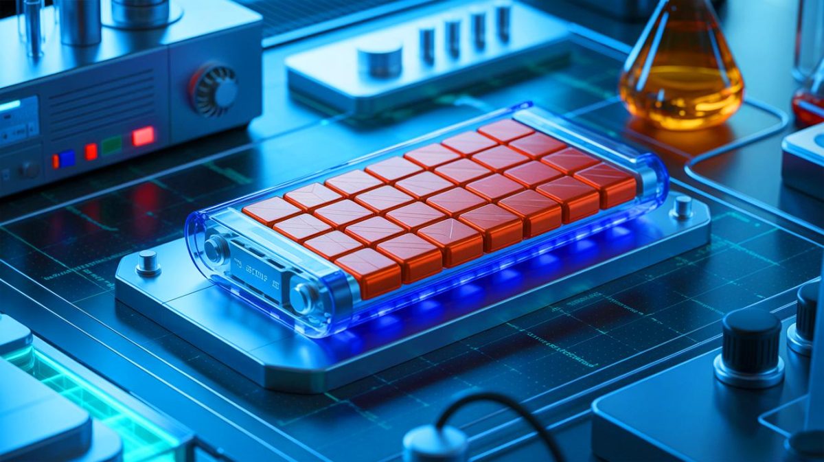 Illustration of a revolutionary silicon battery solution developed by an American and a German firm. Image generated by AI.