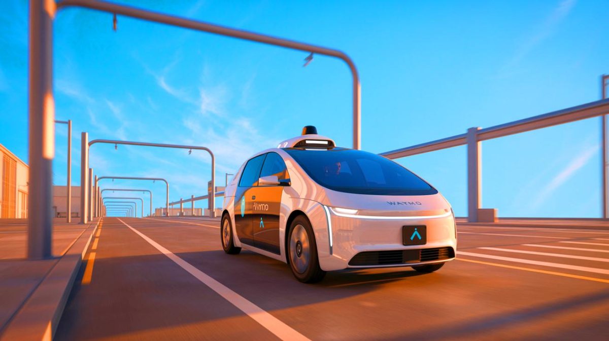 Illustration of Waymo robotaxis involved in a software recall due to collision incidents. Image generated by AI.