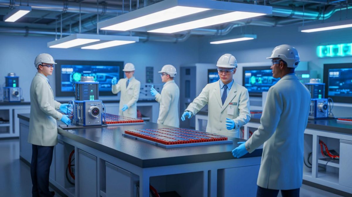 Illustration of the collaboration between Zeon Corporation and Sino Applied Technology to enhance lithium-ion battery technology. Image generated by AI.