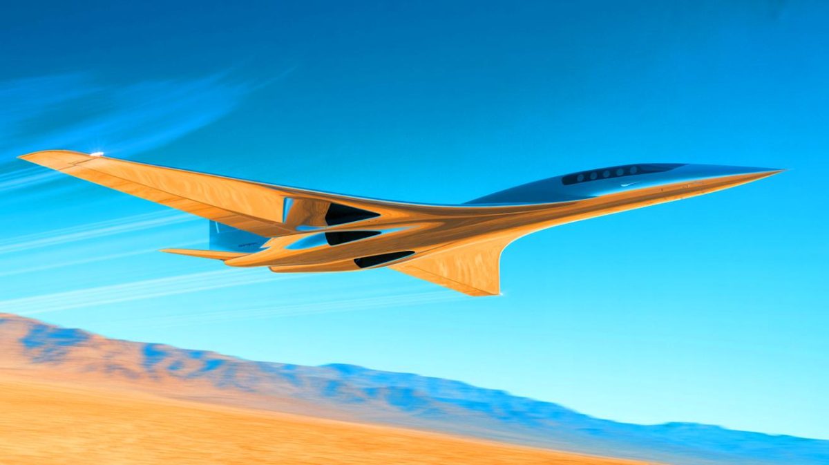Illustration of the Boom Supersonic XB-1 aircraft achieving new speed and altitude records. Image generated by AI.