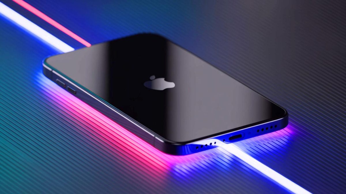Illustration of the iPhone 17 Air showcasing a sleek, portless design. Image generated by AI.