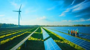 Illustration of the impact of political uncertainty on the U.S. green energy sector. Image generated by AI.