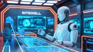 Illustration of China's new unified robotic operating system, Intewell, revolutionizing the robotics industry. Image generated by AI.