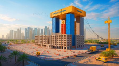 Qatar Installs Giant 3D Beast: World’s Largest Construction Printer Could Reshape Cities and Shake Up the Global Building Industry Illustration of the world's largest 3D construction printer installed at a school site in Doha, Qatar. Image generated by AI.