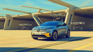 Illustration of Renault's strategic shift towards military drone production and electric vehicle innovation. Image generated by AI.