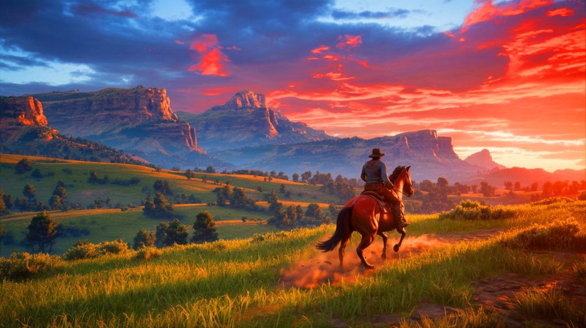 Illustration of the anticipated enhanced version of Red Dead Redemption II for next-gen consoles. Image generated by AI.