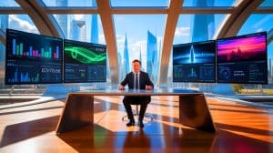 Illustration of Elon Musk balancing multiple ventures with a focus on Tesla. Image generated by AI.