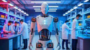 Illustration of the Berkeley Humanoid Lite robot, an open-source project designed to make robotics accessible to beginners. Image generated by AI.