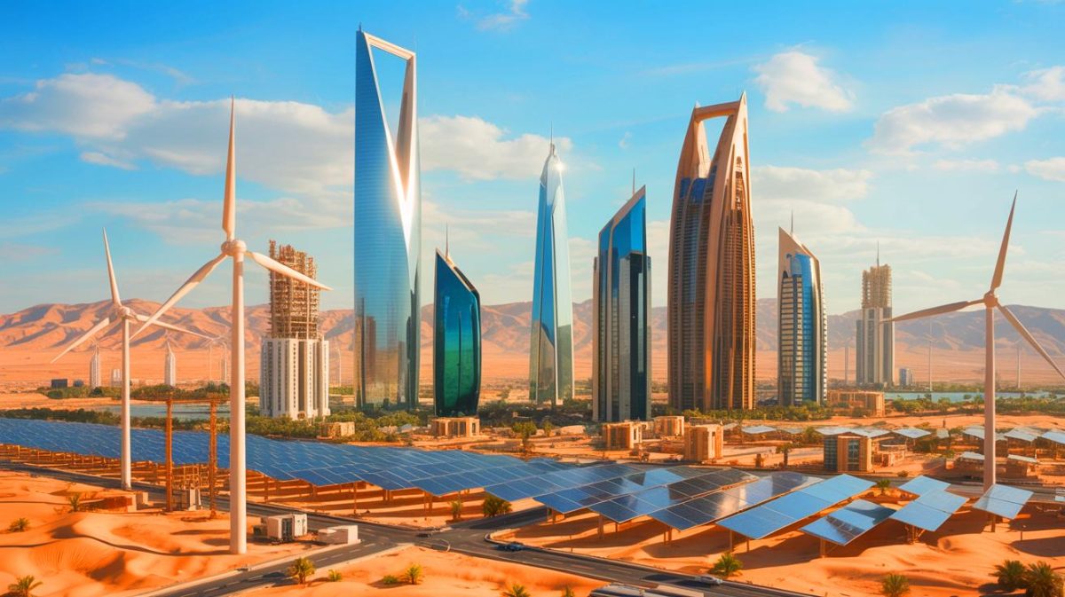Illustration of the scaled-back Neom project in Saudi Arabia, showcasing its reduced size and scope. Image generated by AI.