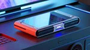 Illustration of Sony's rumored powerful portable console rivaling the PS5 Pro. Image generated by AI.