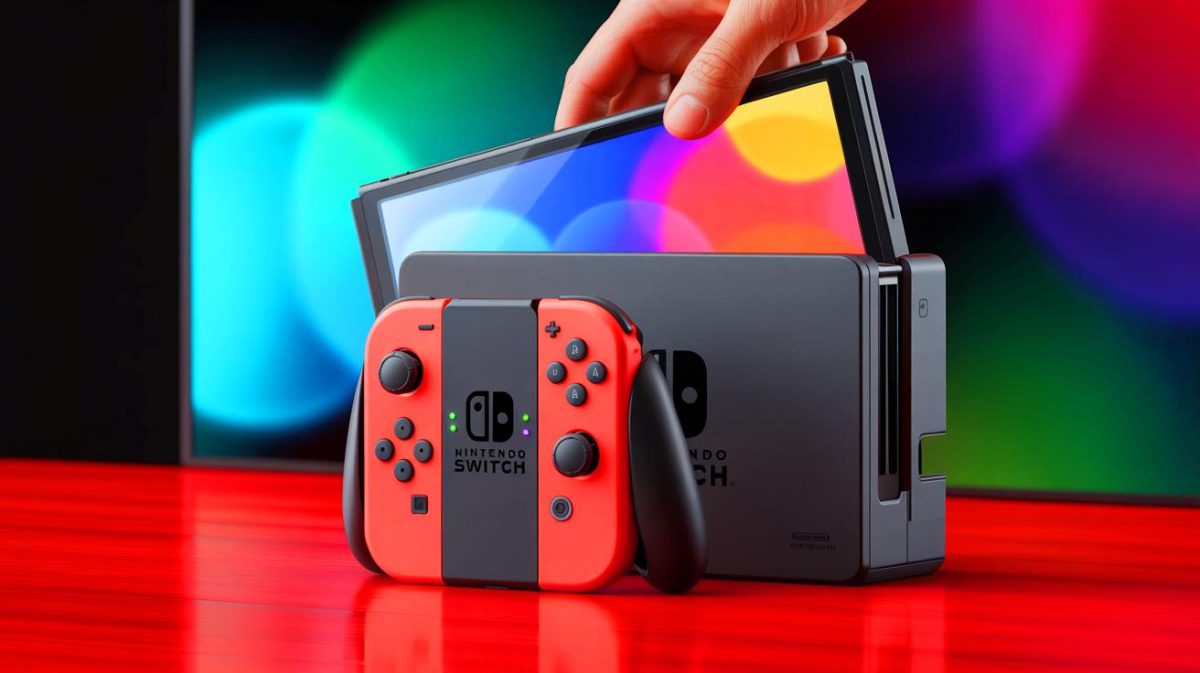 Illustration of the Nintendo Switch 2 hybrid console launch with strong sales and divided opinions. Image generated by AI.