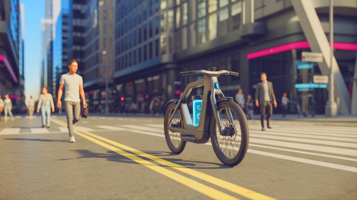 Illustration of hydrogen bikes revolutionizing urban mobility. Image generated by AI.