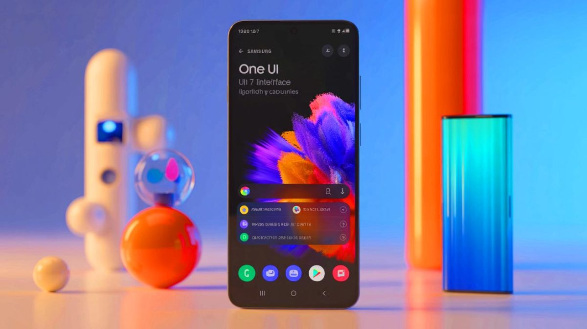 Illustration of innovative features in Samsung's One UI 7 enhancing smartphone interaction. Image generated by AI.