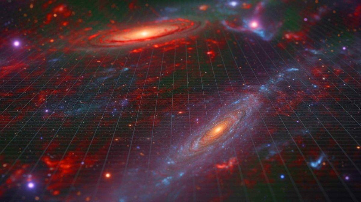 Illustration of the universe functioning as a giant computer algorithm. Image generated by AI.