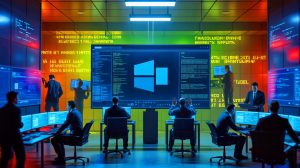 Illustration of Chinese hackers exploiting Microsoft SharePoint vulnerabilities, impacting US nuclear agencies, as an artificial illustration.