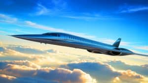 Illustration of the resurgence of supersonic travel in the United States through advanced aviation technology, generated by artificial intelligence.