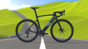 Illustration of the TQ HPR40 drive system integrated into a road bike. Image generated by AI.