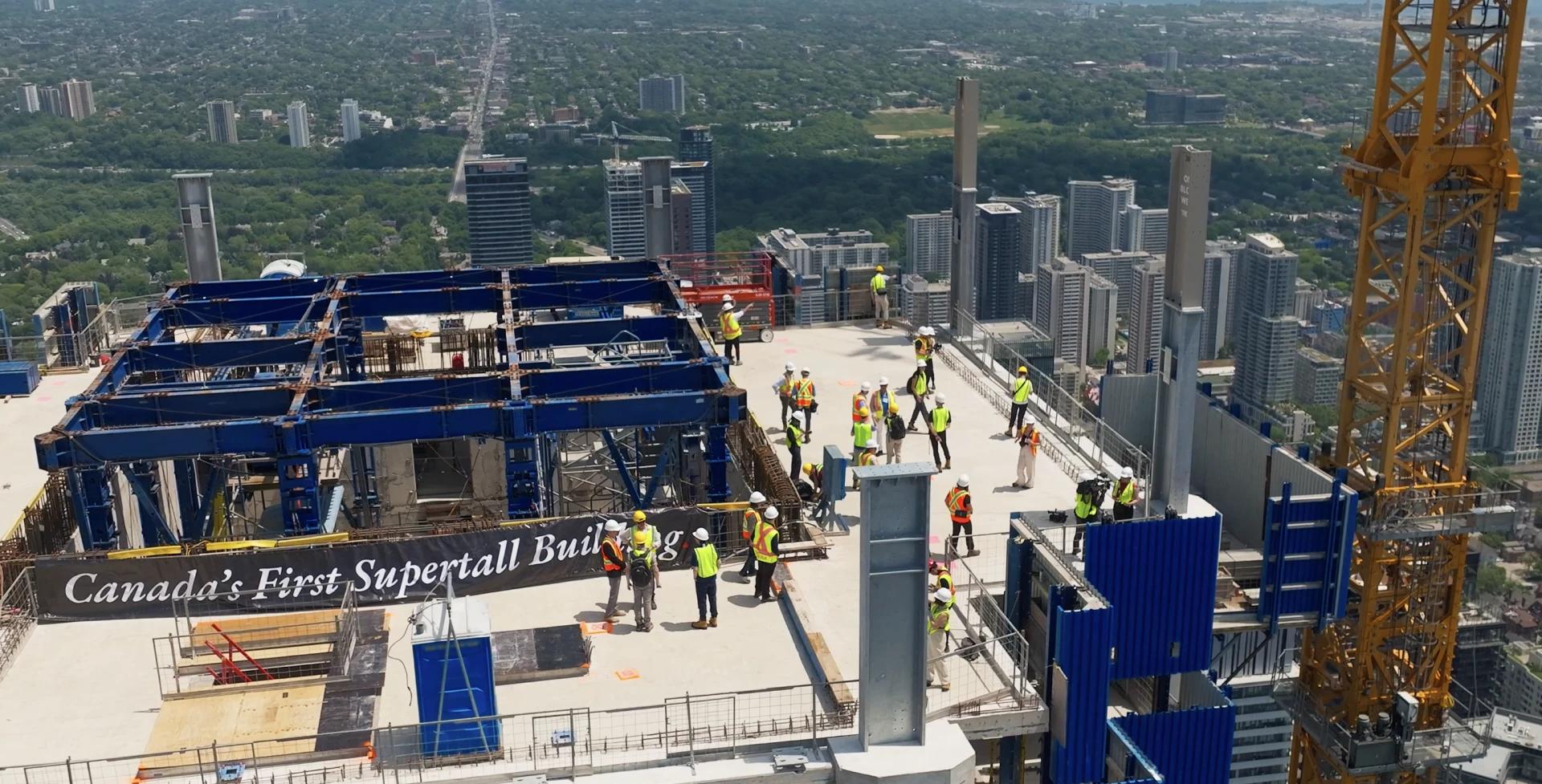 One Bloor West is nearing its final height and is expected to be finished by 2028
