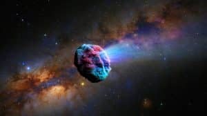 Illustration of the interstellar comet 3I/ATLAS journeying through the Milky Way, generated by artificial intelligence.