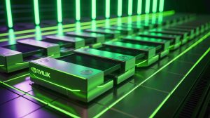 Illustration of NVIDIA's Helix Parallelism technology revolutionizing AI data processing, artificially generated.