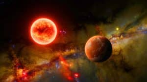 Illustration of the newly discovered exoplanet L 98-59 f in the habitable zone of a nearby star.