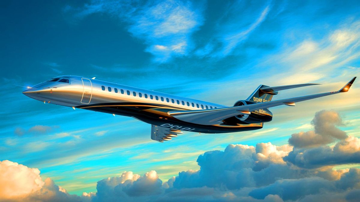 Bombardier’s “Revolutionary Breakthrough” Sparks Outrage as New Jet Leaves Climate Advocates Fuming Over Supersonic Speed Illustration of the Bombardier Global 8000, the fastest civil aircraft since the Concorde, highlighting its speed, luxury, and sustainable features.