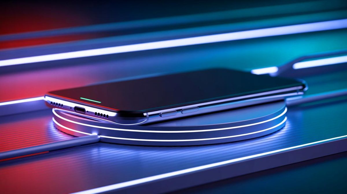 Illustration of Apple's iPhone 17 Air embracing a portless, wireless design.