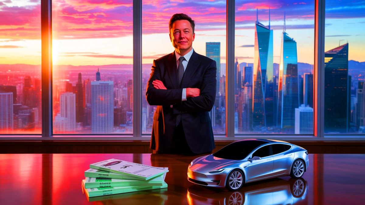 Tesla Fears Losing Elon Musk As “Gift Worth Billions” Aims To Lock Down CEO’s Loyalty And Protect Company’s Long-Term Vision Illustration of Tesla's $29 Billion Stock Award to Elon Musk Amid Market Challenges.