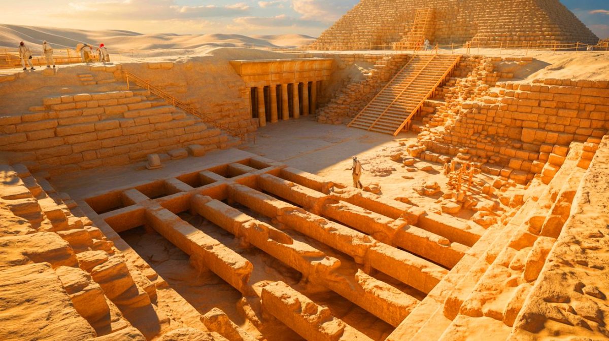 Ancient Egypt Stuns Scientists as Newly Found Water System Suggests Pyramids Were Built Using Terrifyingly Advanced Hydraulic Engineering Illustration of the sophisticated hydraulic system discovered around Egypt's Pyramid of Djoser.