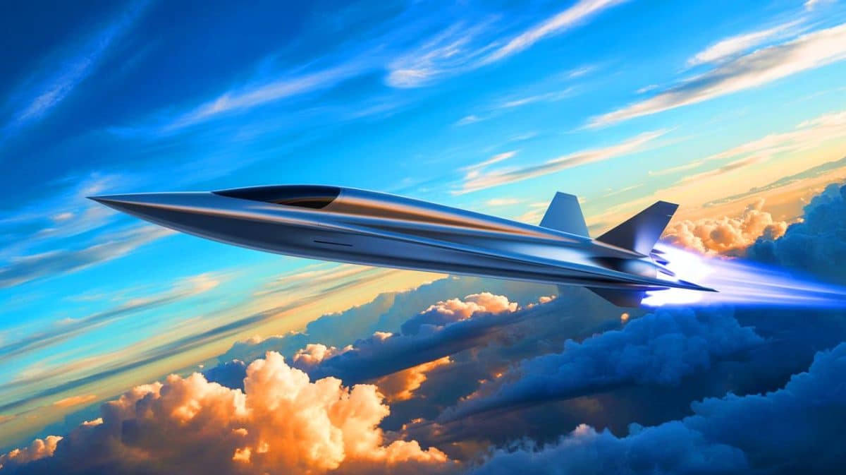 Illustration of the Talon-A hypersonic test vehicle powered by advanced H13 rocket engines.