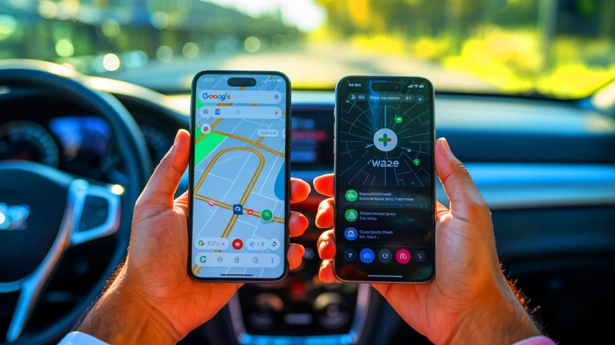 “Reporter Calls Navigation Misleading”: Journalist Tests Google Maps Against Waze And Sparks Outcry Over Biased Results And Hidden Industry Pressure Illustration of the ongoing rivalry between Google Maps and Waze as navigation tools on smartphones.