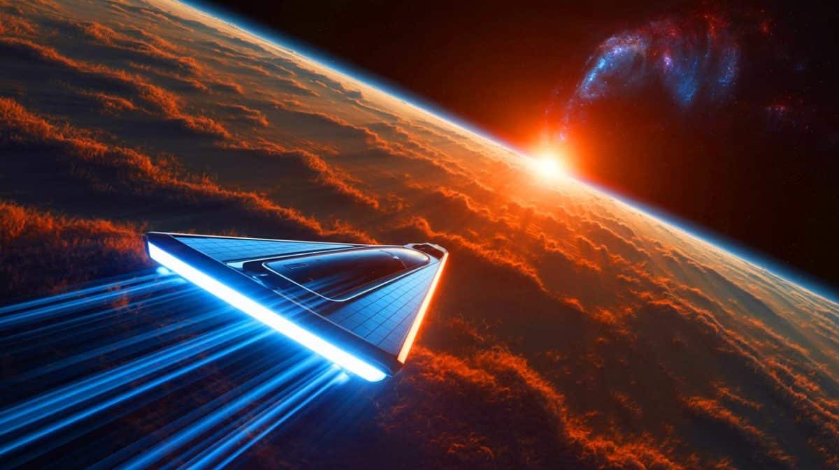 “One-Gram Probe to Black Hole in 70 Years”: Physicist Unveils Laser-Driven Mission to Test Einstein’s Theory in Deep Space Illustration of a gram-scale nanocraft journeying towards a black hole.