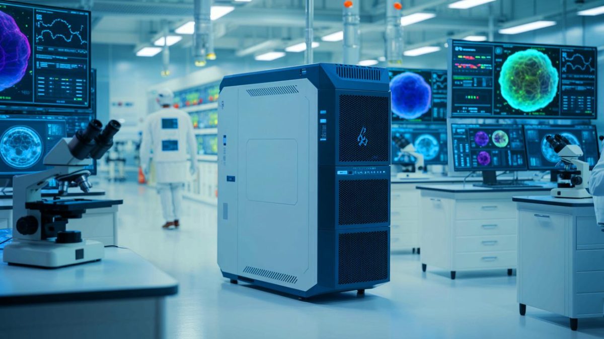 “Watched AI read cells faster than any lab”: Mayo Clinic’s NVIDIA SuperPOD Slashes Diagnosis Time and Powers Hyper-Personalized Medicine Illustration of a microscope in a laboratory.
