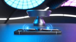 Illustration of AI-powered radar technology intercepting phone calls through subtle vibrations.