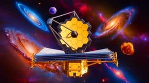 “Stars Are Folding Into Themselves”: Webb Telescope Unveils Cosmic Phenomenon Leaving Experts Questioning Universe’s Survival Timeline Illustration of the James Webb Space Telescope observing ancient galaxies.