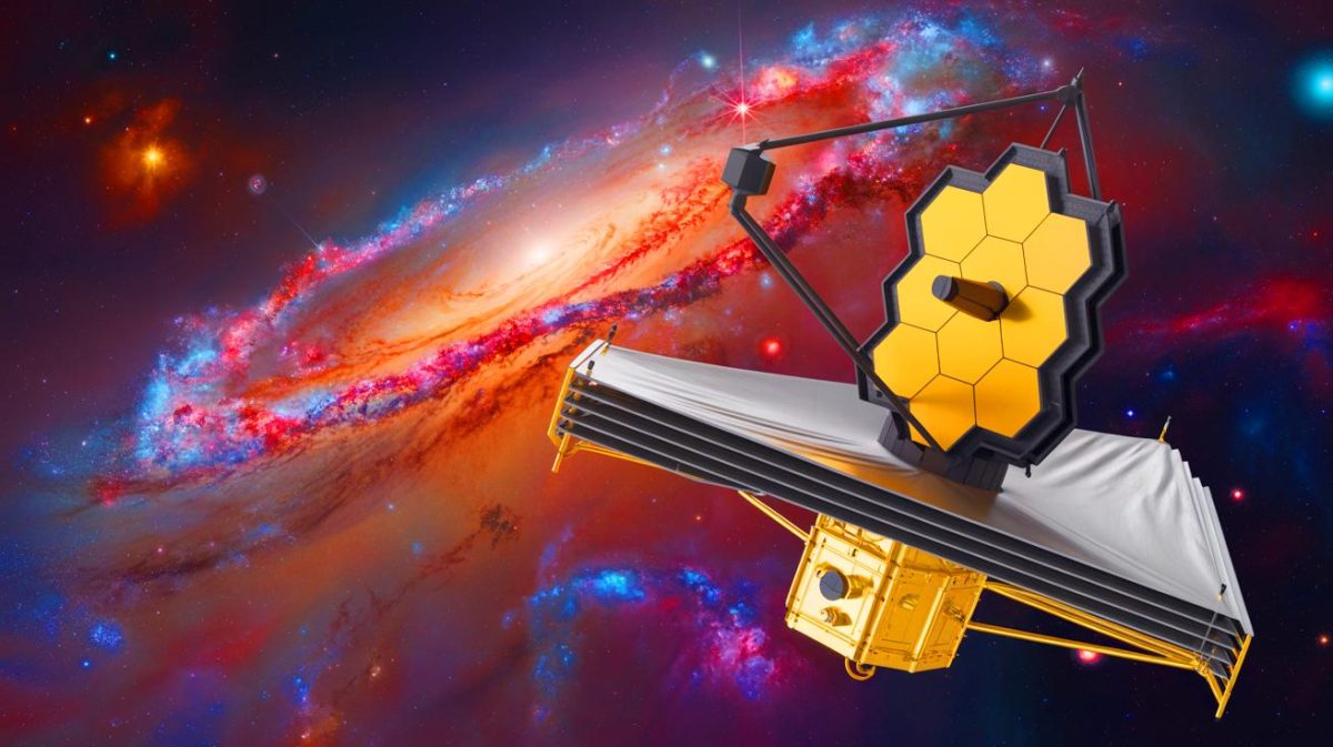 James Webb Discovery Stuns World’s Leading Astrophysicists as Evidence Points to Humanity Living Inside Black Hole With No Escape Path Illustration of the James Webb Space Telescope observing ancient galaxies.