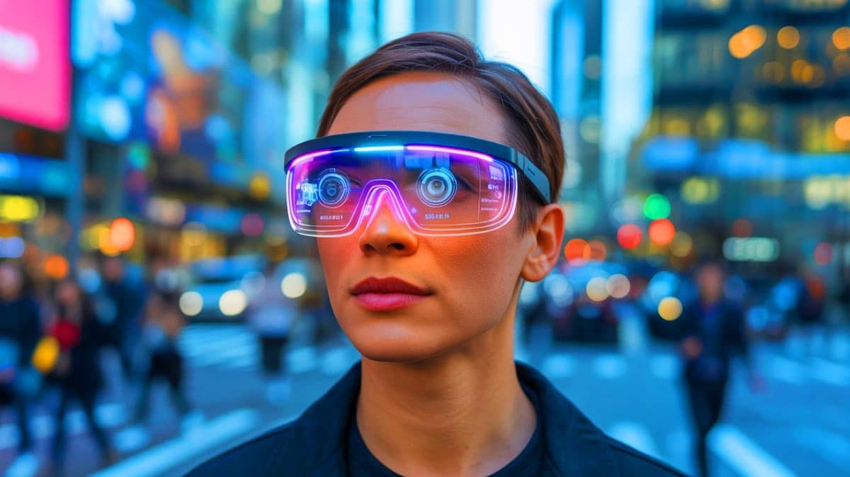 “He Crushed the Smartphone”: This Zuckerberg Device Promises Ruthless Disruption And Ignites Brutal War Across the Global Tech Industry Illustration of Meta's vision for replacing smartphones with smart glasses and augmented reality devices.