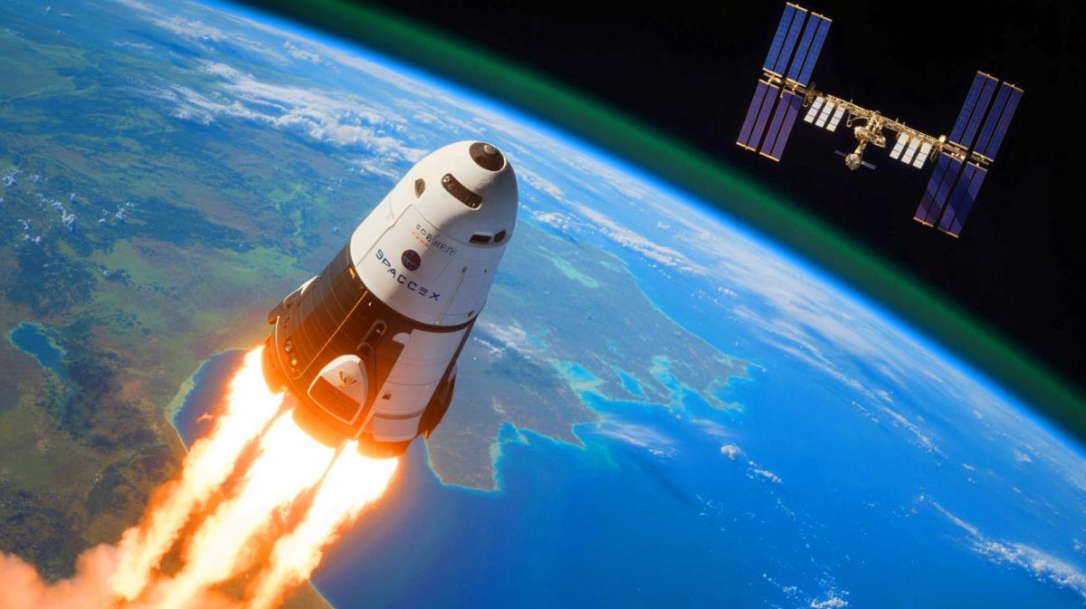 “We Brought the Future Back to Earth” Declares SpaceX After Dragon Lands With 6,700 Pounds of Advanced Robots From Wild Mission Illustration of SpaceX Dragon capsule returning to Earth with futuristic gear from the ISS.
