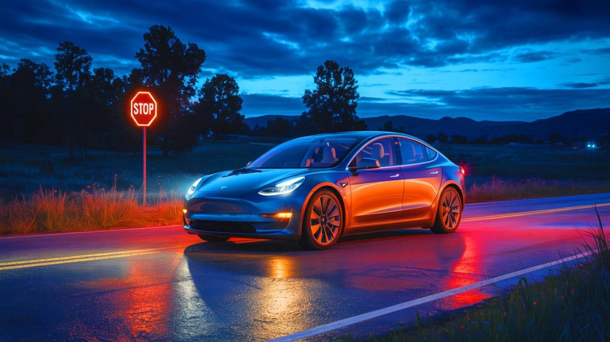 Tesla’s $243M Crisis: Jury Declares “Autopilot Killed” in Tragic Crash, Sparking Nationwide Fury and Debate Illustration of the exterior entrance of a Tesla Service and repair center with a Cybertruck.
