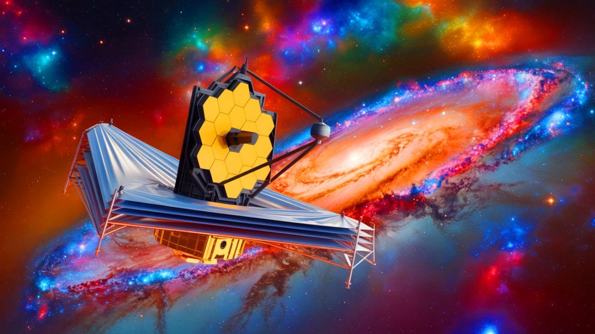 “We Can’t Escape”: James Webb Discovery Suggests Black Hole Trap and Sends Shockwaves of Existential Panic Through Global Science Community Illustration of the James Webb Space Telescope observing ancient galaxies.