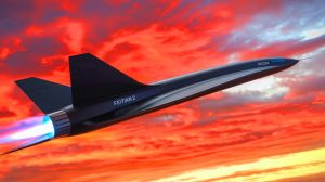 Illustration of the Feitian 2 hypersonic vehicle during its groundbreaking test flight.