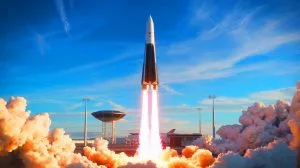 Illustration of the hypersonic engine beginning its ascent.