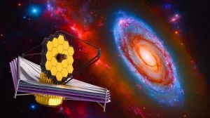 Illustration of galaxies with a shared clockwise rotation pattern, suggesting a potential cosmic order.