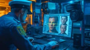 Illustration of Facial Recognition Technology in Use.