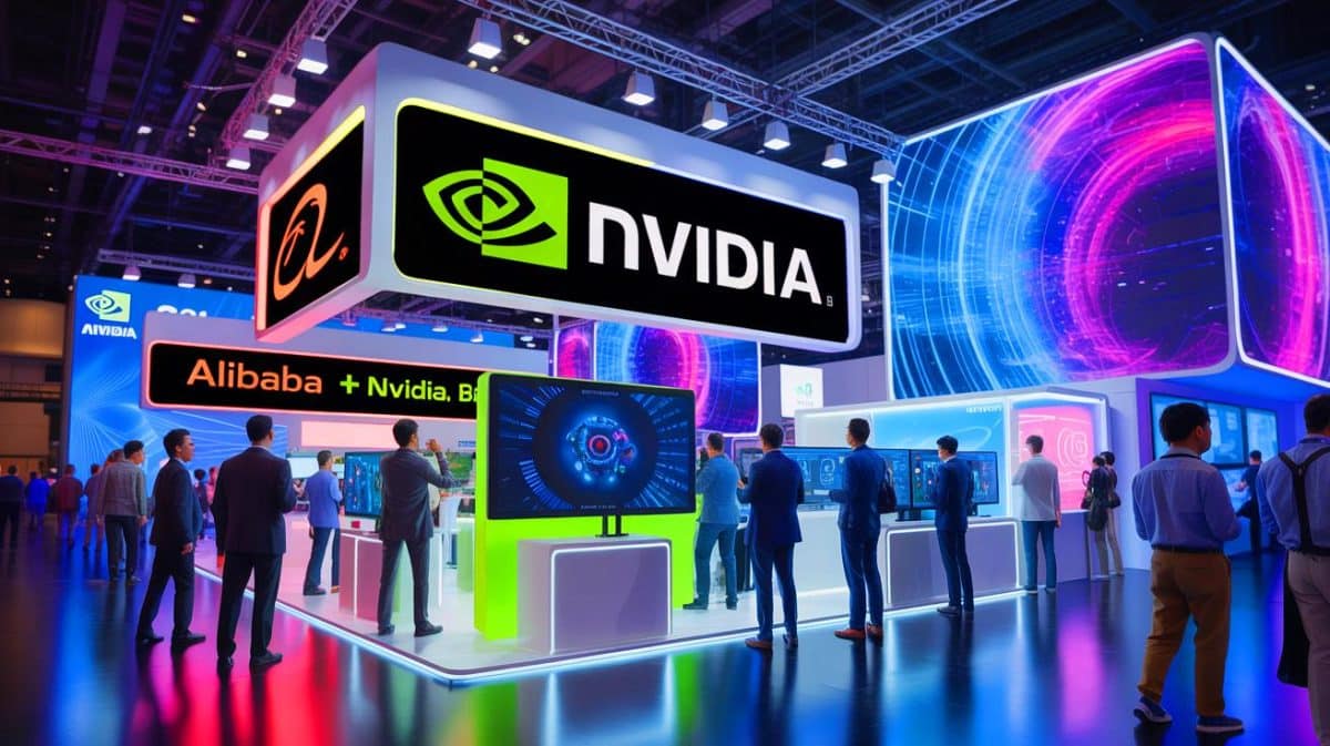 “Alibaba Controls AI With Secret Nvidia Deal”: Tech Insiders Reveal $53 Billion Investment Destroying American Competition Illustration of Alibaba's logo on the exterior of the company's office building in Shanghai’s Huangpu District, China.